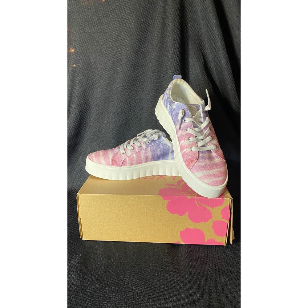 Roxy Sheilahh Women's Size 8 1/2 Tie Dye Sneakers Pink Purple Dew ARJS700144 NEW